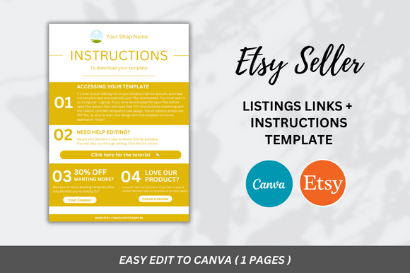 Download Etsy Seller Instructions Template - Seller Collection