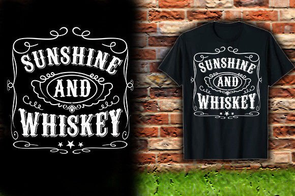 Download SUNSHINE and WHISKEY TSHIRT DESIGN - Premium Resources