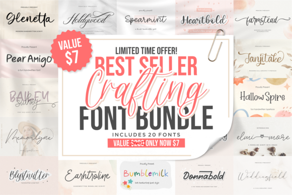 Download Best Seller Crafting Font Bundle - Seller Collection